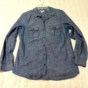 Old Navy Blue Jean Button Down Blouse - SP